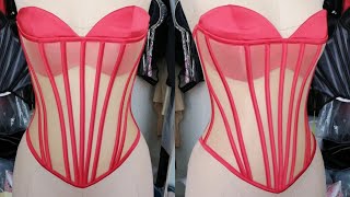 LET US DRAFT A FUNNEL CORSET  MID BUST CORSET PATTERN DRAFTING  FUNNEL CORSET [upl. by Dallis271]