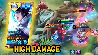 Benedetta  High Damage Top Global Build  Gameplay MLBB [upl. by Irita]