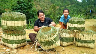 Very happy with newly hatched chicks  taking care of chickens making handmade bamboo baskets [upl. by Gnahk166]