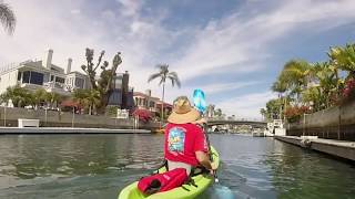 Kayaking Naples Island canal Long Beach California [upl. by Adnohsirk]