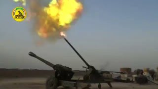 Iraqi Popular Mobilization Units firing 152mm artillery against ISIS positions [upl. by Irej]