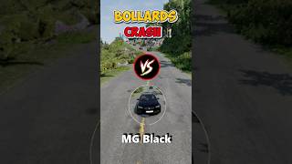 Bollards vs MG Black The Impact Is Insane 💥🚗 BeamNGDrive EpicCrash [upl. by Obaza]