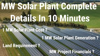 1 MW Solar Plant  1 MW Solar Plant Cost Generation  Financials MW Solar BOM Land Required [upl. by Dralliw563]