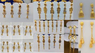 Gold Earrings Designs \ Latest Gold Long Earrings Design  Gold Earrings 2024 [upl. by Wisnicki]