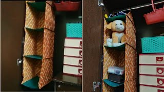 DIY Multipurpose Wardrobe Organizer from old clothes  Indian Wardrobe Organization Idea [upl. by Savage]