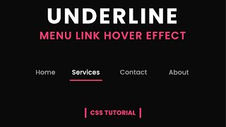 Draw Underline Link Hover Effect  CSS Menu Hover Effect [upl. by Anemij]