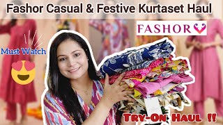 Fashor Kurtaset Haul 🌸  Casual amp Festive Collection ✨️ From Fashor  Stylingtipswithvagisha [upl. by Saum132]