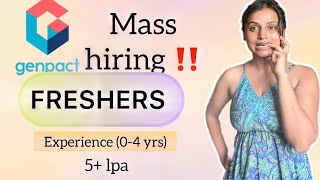 ‼️GENPACT Mass hiring for FRESHERS  EXPERIENCED  analyst customer service roles  56 lpa [upl. by Milka730]