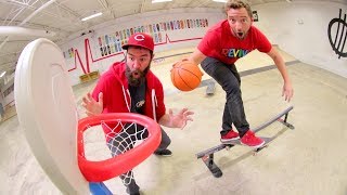 ULTIMATE BASKETBALL SKATEBOARDING TRICK SHOTS [upl. by Nnauol]