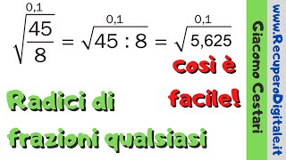 13 radice quadrata di una frazione generica [upl. by Munson424]