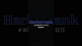 Hackerrank Introduction To Sets  Hackerrank Python solutions [upl. by Antoinette]