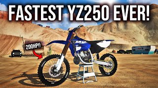 RIDING THE FASTEST YZ250 OF ALL TIME IN MXBIKES OVER 190HP [upl. by Ateval539]