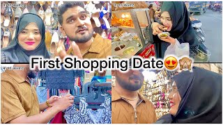 Husband Ke Sath “First Shopping Date”😍✨ Ma Sha Allah  Vlog Me Sharmate he Abhi😂 [upl. by Enamart]