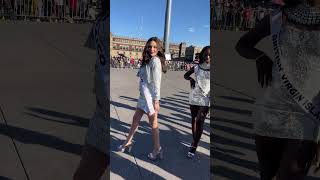 Miss Universo México María Beltrán deslumbra en el Zócalo con su vestido blanco alf missuniverse [upl. by Coffee]