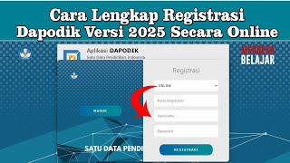 CARA LENGKAP REGISTRASI APLIKASI DAPODIK VERSI 2025 SECARA ONLINE  JUAN KEFI [upl. by Aniez]