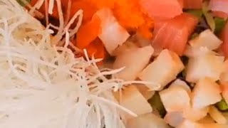 Raw fish bibimbap Korean food kfood Korean bibimbap [upl. by Sumner]