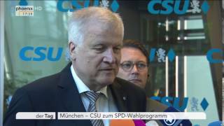 SPDWahlprogramm Statement von Horst Seehofer am 260617 [upl. by Broucek275]