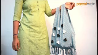 DIY  How to Make a Fringe bag from an old Tshirt [upl. by Darreg637]