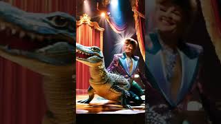 A woman performs a morph with crocodile on AGT americagottalent magic [upl. by Eelirrem]