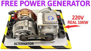 FREE POWER Generator with an Alternator and an Engine [upl. by Kutzenco]