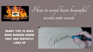 pyrography how to wood burn beautiful letters onto wood [upl. by Oinotna]