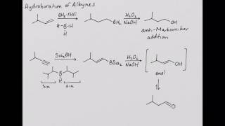 CHEM 222 Reactions of Alkynes Hydroboration [upl. by Haig636]