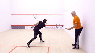 Squash tips Coaching a beginner with Bryan Patterson  Forehand technique [upl. by Eimarrej248]