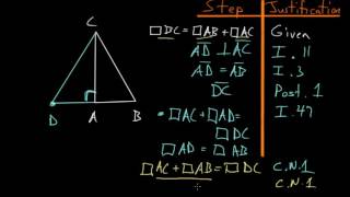 Euclids Elements Book 1 Proposition 48 Pythagorean Theorem Converse [upl. by Gildea]