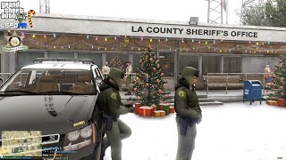 GTA V  LSPDFR 049🚔  LSSDLASD  🎅Sheriff Christmas Snow Patrol  4K [upl. by Koppel]