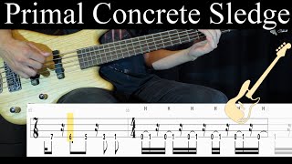 Primal Concrete Sledge Pantera  BASS ONLY Bass Cover With Tabs [upl. by Dunc666]