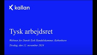 Arbejdsret i Tyskland [upl. by Tolmann]