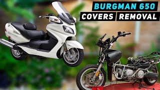 Suzuki Burgman 650  Complete Covers Removal  Mitchs Scooter Stuff [upl. by Nwad]