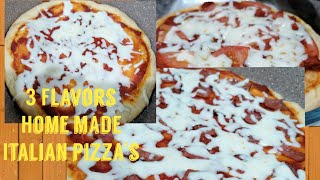 Italian Pizzahow to make home made Italian pizza3 Flavors pizzafocaccia with filling [upl. by Schaffel]