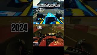 Monaco F1 2004 v 2024 V10 v V6 Hybrid round the streets of Monte Carlo F1 f1shorts [upl. by Myrtia]