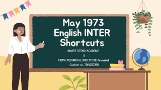 May 1973 English Inter Shorthand shortcuts explanation SMARTSTENOACADEMY kripatechicalinstitute [upl. by Vincents]