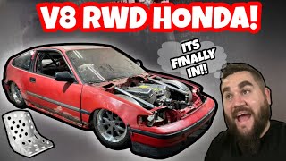 500HP V8 RWD HONDA FIRST TIME SITTING IN THE CRX THE ENGINE IS FINALLY IN [upl. by Stricklan]