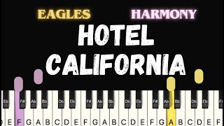 Hotel California  Eagles  Harmony Piano Tutorial [upl. by Brietta]