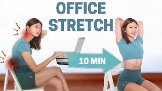 Slouching Too Much 10 min Full Body Office Stretch Relieve Neck amp Back Pain Swollen Legs [upl. by Grega]