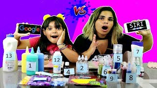 SIRI VS GOOGLE FAZENDO SLIME  SLIME CHALLENGE [upl. by Netsirc]