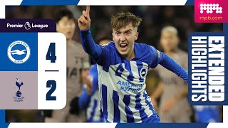 PL Extended Highlights Brighton 4 Spurs 2 [upl. by Wilkins181]