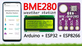 Create A Simple Weather Station With BME280 Arduino  LCD  ESP32  ESP8266  Web Server with BME280 [upl. by Delmor]