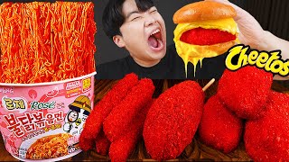 ASMR MUKBANG 직접 만든 치토스 햄버거 치즈스틱 불닭볶음면 핫도그 먹방 amp 레시피 FIRE NOODLES AND BURGER EATING SOUND [upl. by Aurea]