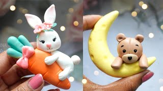 Bunny amp Bear Clay Tutorial  Cold Porcelain Clay  Air Dry Clay  Clay Craft Ideas [upl. by Nagek394]