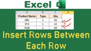 Insert Multiple Rows in Between Every Row in Excel [upl. by Asa418]