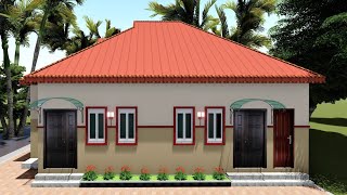 ONE BEDROOM SEMI DETACHED HOUSE DESIGN ANIMATION VIEW [upl. by Nylknarf]