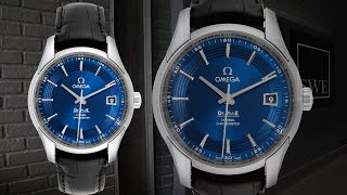 Omega DeVille Hour Vision Blue Dial Steel Mens Watch 43133412103001  SwissWatchExpo [upl. by Anahcra]