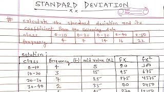 Standard deviation and its coefficient simply explained  Calculate SD and its coefficient [upl. by Attennek300]