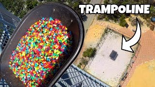 20000 JELLY BEANS Vs TRAMPOLINE from 45m [upl. by Eniac]