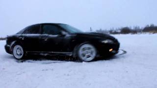 Mazdaspeed 6  Mazda 6MPS amp Mitsubishi Evo IV drifting on snow [upl. by Emera]