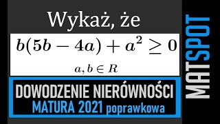 Dowodzenie nierówności  matura poprawkowa 2021 zadanie 31 [upl. by Pul199]